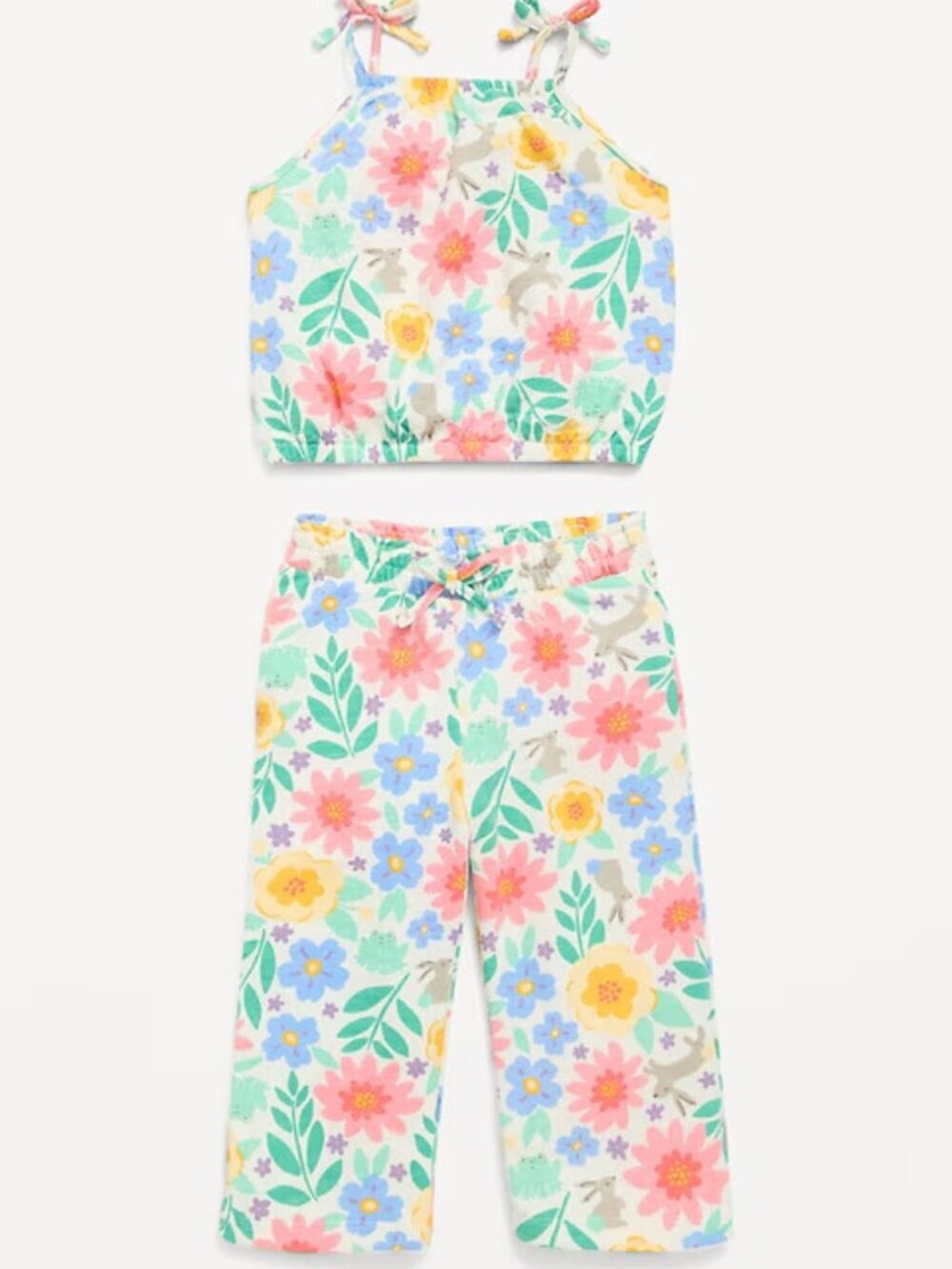 Old Navy Cami Top & Wide-Leg Pants Set Easter Florals Toddler Girls 2T